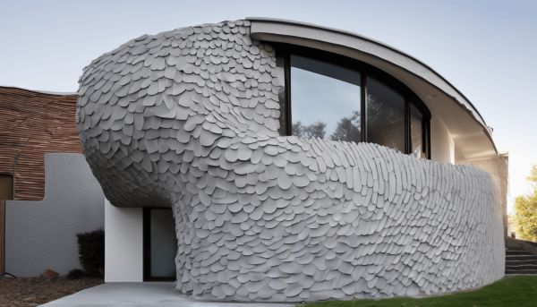 Rénovation extérieure : forme surprenante d’enduit ciment pour murs